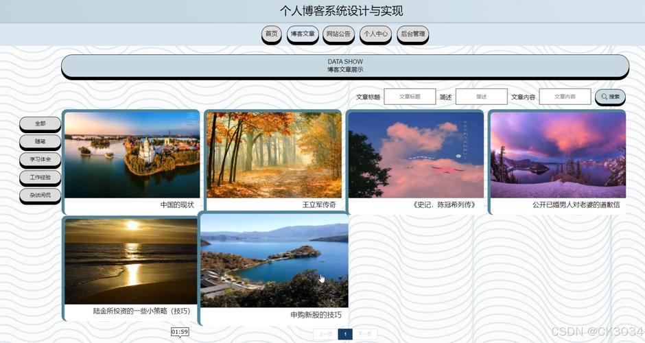 JSP个人博客系统设计与实现 数据库系统软件开发